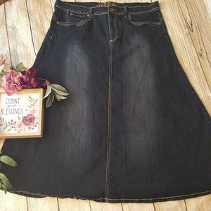 No Fuze Denim Jean Skirt Long Modest Plus Size 18